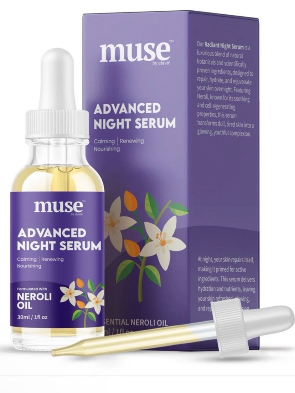 NEW - MUSE BY ELAVIÉ
Advanced Night Serum with Neroli